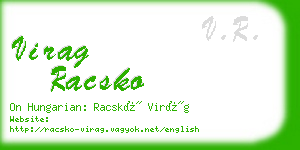 virag racsko business card